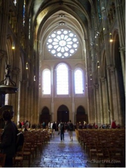 Inside the cathedral of Chartres